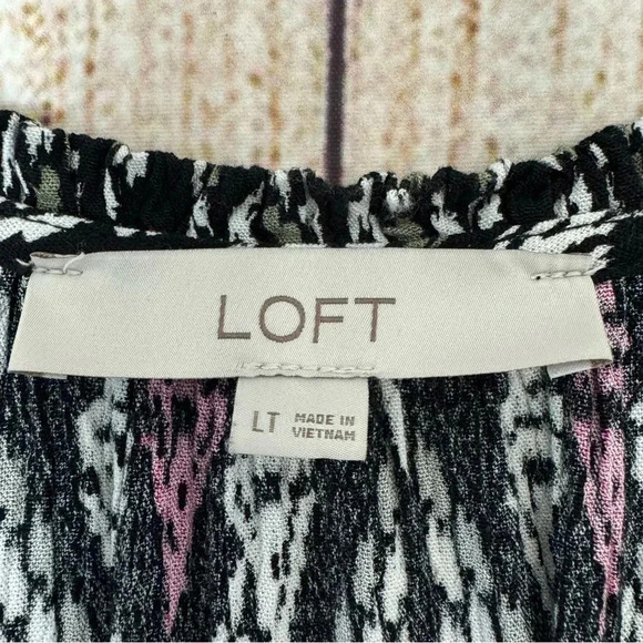 Loft Womens Tiered Swing Dress size Large Tall - Picture 7 of 13